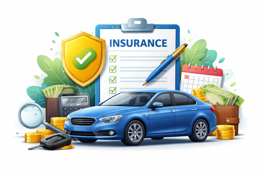 car insurance explained with coverage protection and insured vehicle